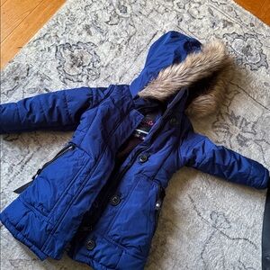 Hawke & Co Royal Blue Jacket with Faux Fur Trim